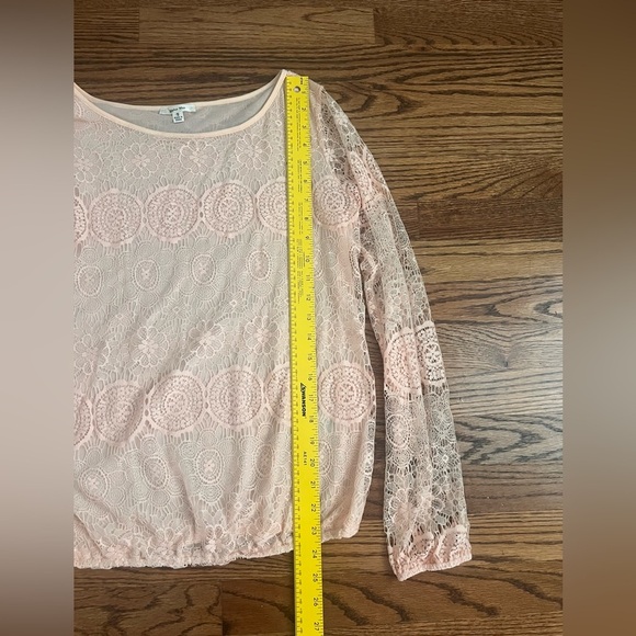 Sophie Max Pink Lace Blouse with Long Sleeves - Small - Picture 6 of 7